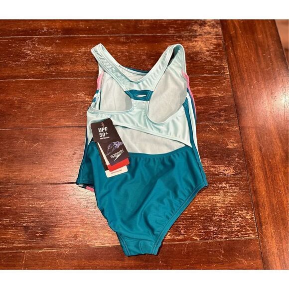 Speedo Girls' Swimsuit One Piece Infinity Splice Thick Strap - Picture 2 of 4